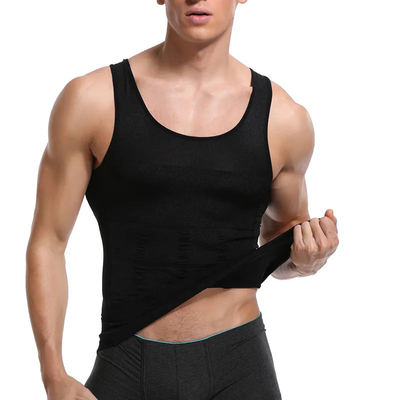 Men’s Compression Shirt – Body Shaper Vest , Abdomen Slimming & Posture Support