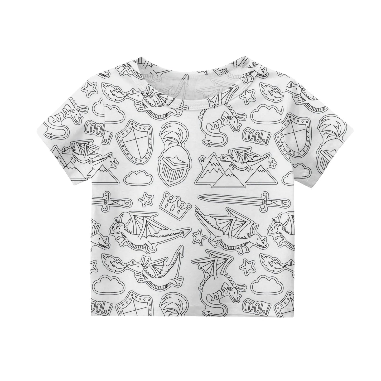 Colour-In Kids Pyjama Set – T-Shirt & Shorts (No Pens Included)