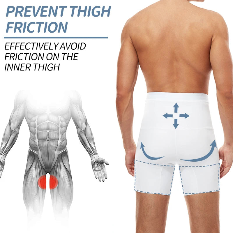 Men's Tummy Control Compression Shorts – Belly Slimming Shapewear for Fitness & Everyday Wear