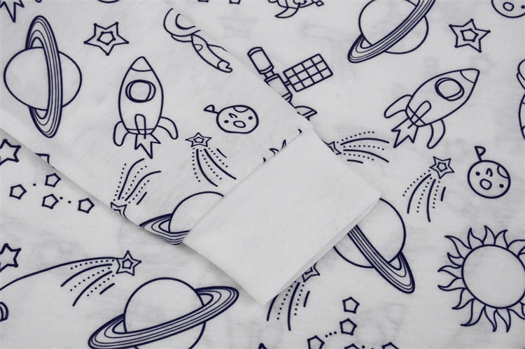 DIY Colour-In Christmas Pyjama Set – Kids Two-Piece (Without Painting Pens)