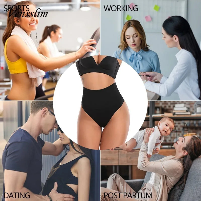 Seamless Lingerie Tummy Control Panties Slimming Body Thong Shapewear