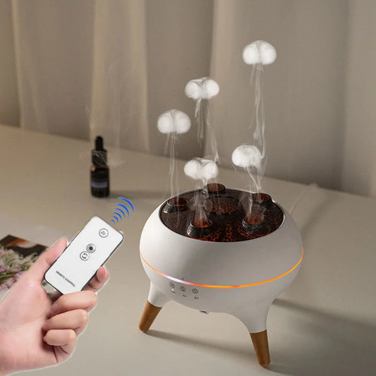 Jellyfish Air Humidifier 250ml Essential Oil Diffuser Remote Control With 7 Colorful Night Lights