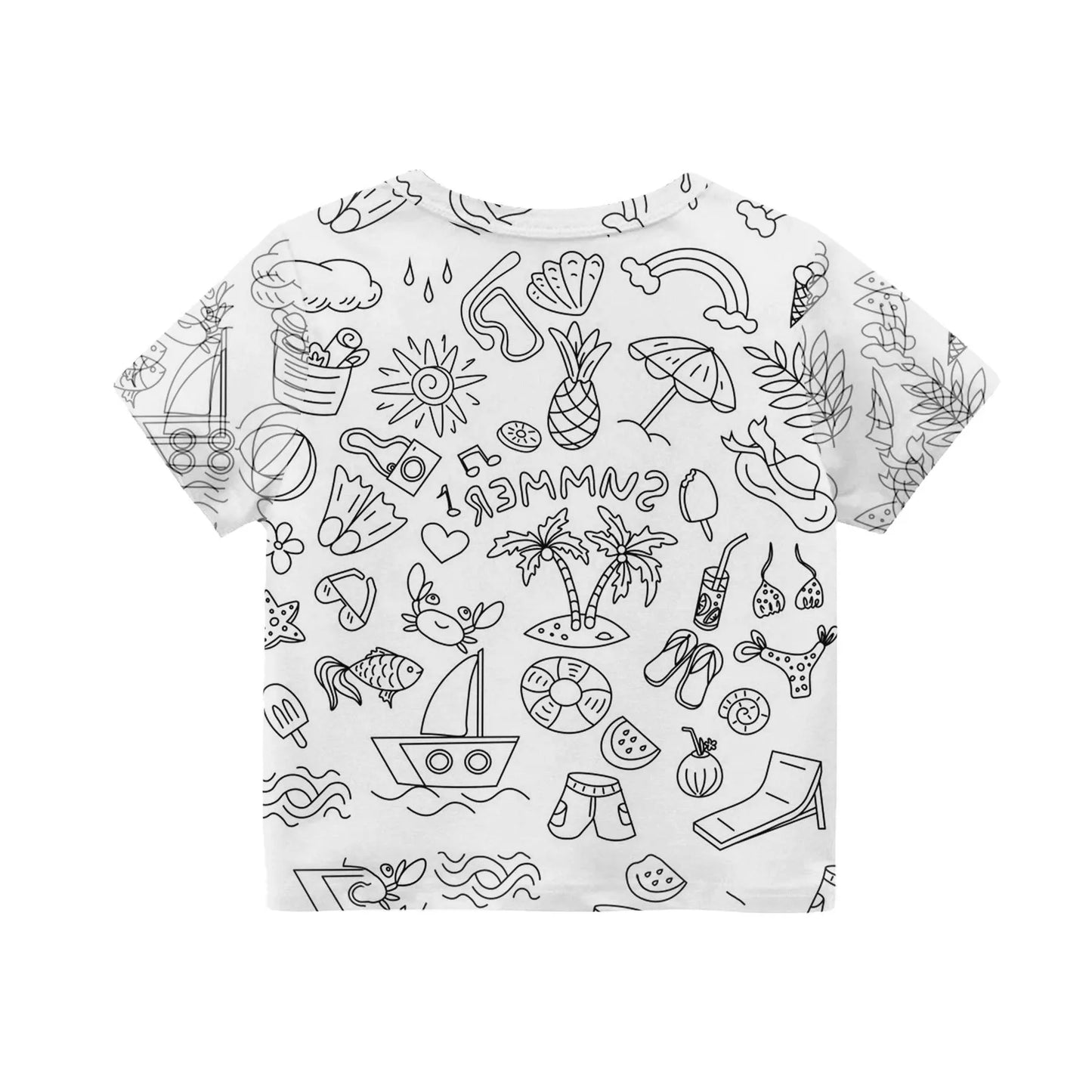 Colour-In Kids Pyjama Set – T-Shirt & Shorts (No Pens Included)