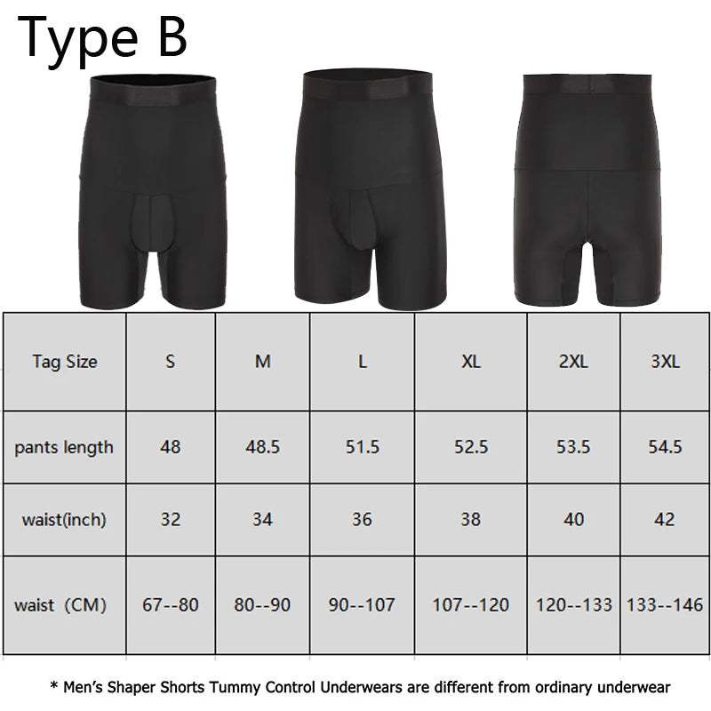 Men's Shaper Shorts – Slimming Waist Trainer Compression Underwear