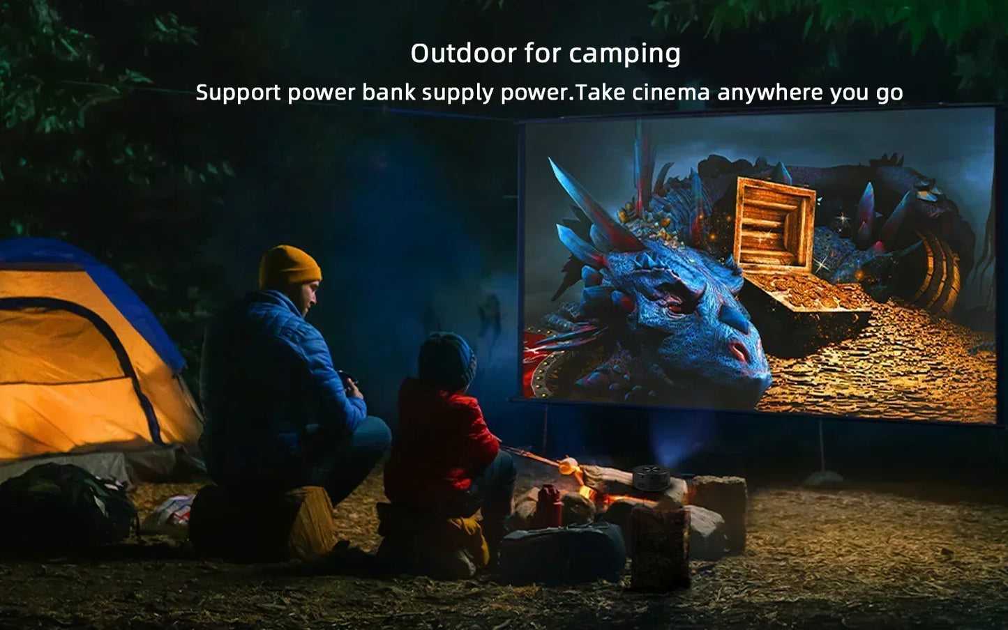 YT200 Portable Mini LED Smart Multimedia Projection Device LCD Display