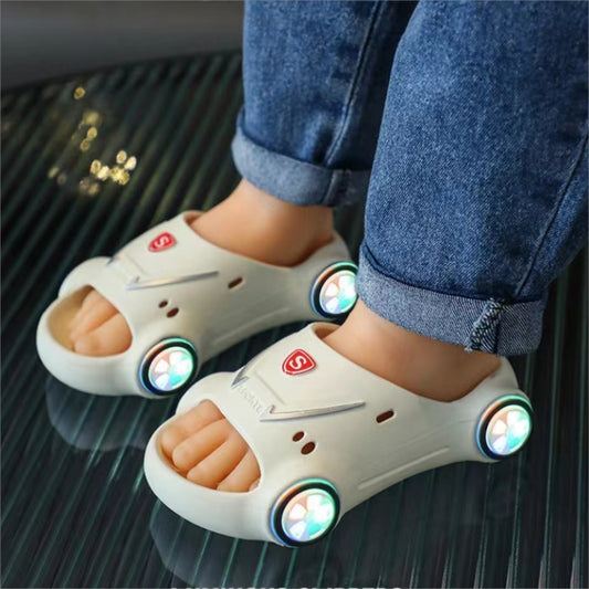 ✨ Light-Up & Fun Shoes – All $29.90  Slippers Cartoon Car Sandals  Anti Slip Boys Girls Luminous Slippers Summer Beach Shoes