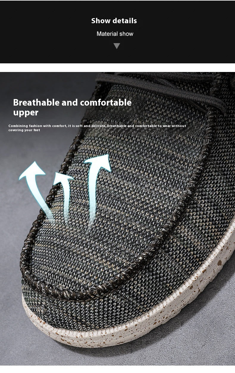 Men's Breathable Canvas Lace-Up Sneakers
