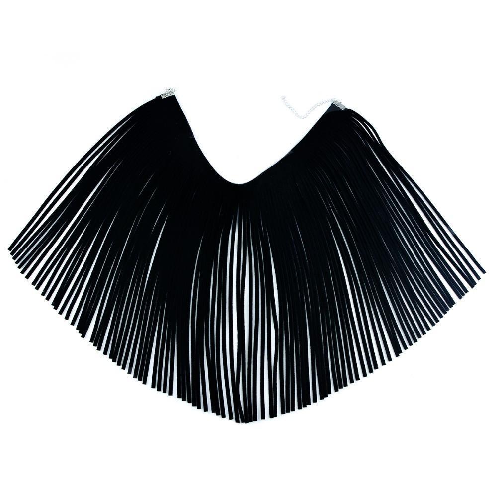 Cope Collar Fringe Choker – Vegan Leather Statement Necklace